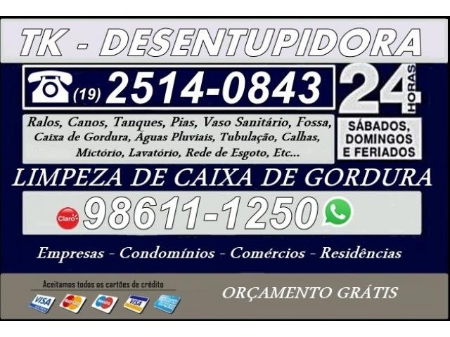 Desentupidora No Jardim Brasil em Campinas (19) 98611-1250 Visita Grátis