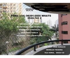 Instalação de Redes de Proteção na Vila Sonia, Rua Prof. José Horacio Meireles .