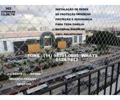 Redes de Proteção em Moema, Av. Bem-te-vi, (11)  98391-0505 zap