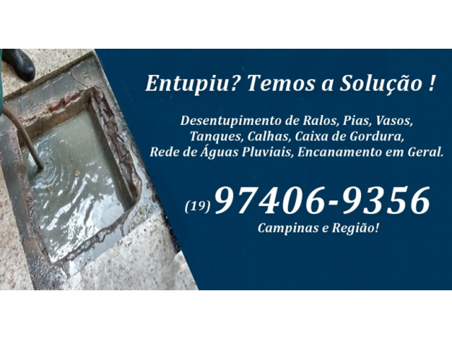 Desentupidora de Caixa de Gordura no Centro em Campinas (19) 97406-9356 Visita Grátis