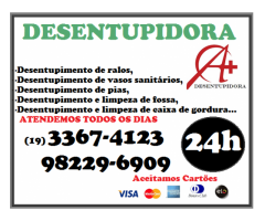 Desentupidora no Centro em Monte Mor 24 Horas 3367-4123