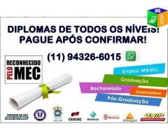 DIPLOMA UNIVERSITÁRIO 100% GARANTIDO - PAGUE APÓS CONFIRMAR