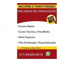 DIPLOMA DE GRADUAÇÃO - MESTRADO - PÓS GRADUAÇÃO - PAGUE APÓS CONFIRMAR