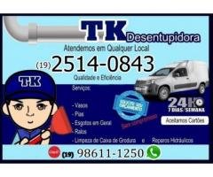 Desentupidora de Rede de Esgoto no Jardim Tamoio em Campinas (19) 98611-1250