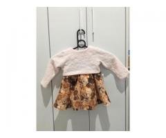 Vestido Infantil Menina Ursinhos + Bolero Tam M