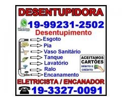 992312502 Desentupidora e Eletricista no Jardim Aurélia em Campinas