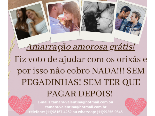 Amarração amorosa definitiva grátis - Mãe de santo gratuita - trabalho amoroso