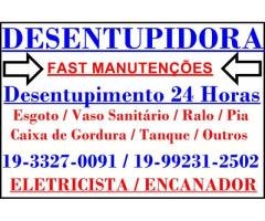 Desentupidora na Vila Anhangüera em Campinas 19-992312502