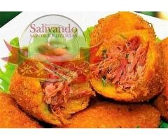 BOLINHO DE ABÓBORA COM RECHEIO DE CARNE SECA