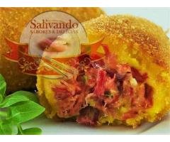 BOLINHO DE ABÓBORA COM RECHEIO DE CARNE SECA