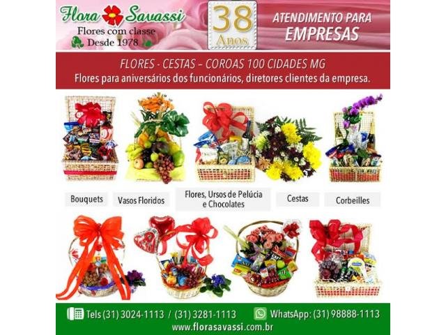 Floricultura BH Compre Online BH Buquê de rosas vermelhas, orquídeas, cestas de café e coroas BH