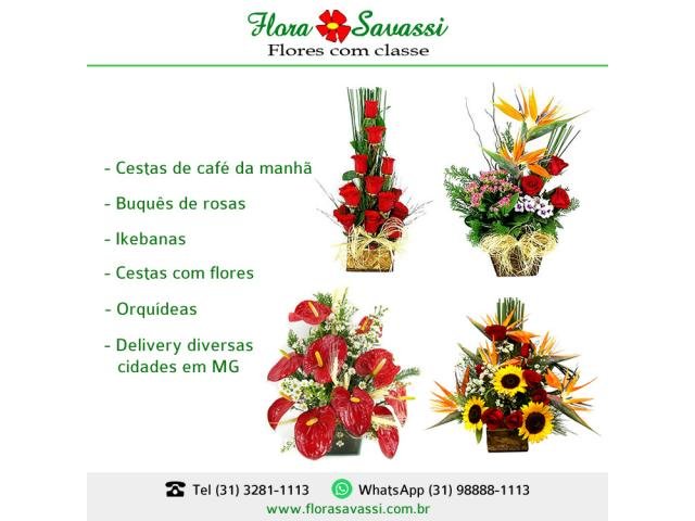 Floriculturas BH, flores online BH, cesta de café da manhã, arranjos florais Bairros região Barreiro