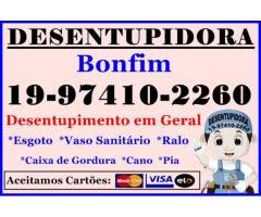 Desentupidora no Bonfim em Campinas 19-974102260 Desentupidora de Cano