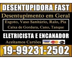 Desentupidora 19-992312502 no Jardim Pacaembu em Campinas, Desentupimento em Geral