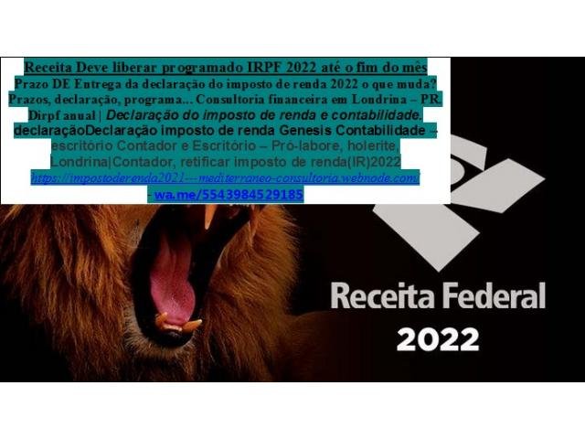 Declaração do imposto de renda pode ser entregue a partir...