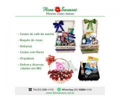 Sabará, Bom Jesus de Amparo, Bonfim MG floricultura entrega flores, cesta de café e coroa FLORA