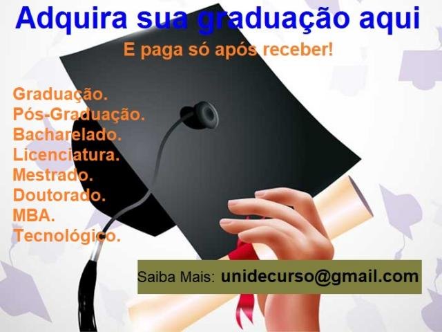 Adquira seu diploma aqui - Sem pagamento antecipado