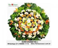 Floricultura Onça União, Onça de Pitangui, Ouro Preto, Pará de Minas entrega coroa de flores FLORA