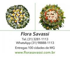 Floricultura entrega Coroa de flores Funerária Memorial Grupo Zelo Contagem MG coroas
