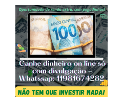 Oportunidade de renda extra - Ganhe dinheiro com divulgação! Não tem que investir nada