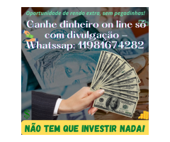 Oportunidade de renda extra - Ganhe dinheiro com divulgação! Não tem que investir nada