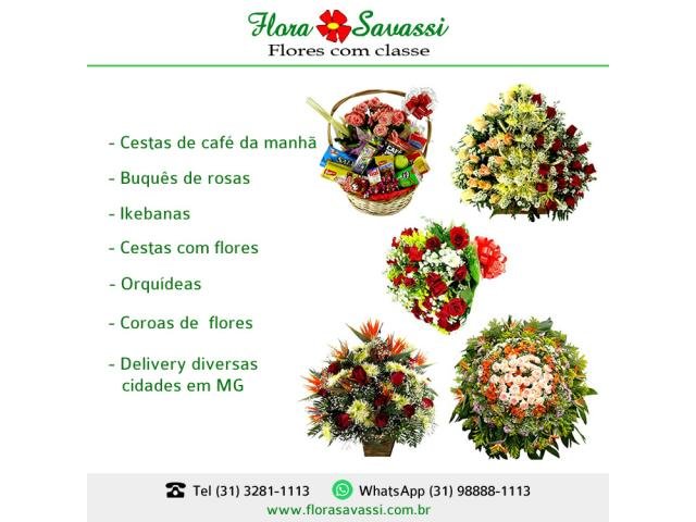 Floricultura Flora Online Conselheiro Lafaiete MG entrega Buquê, cesta de café e coroas de flores
