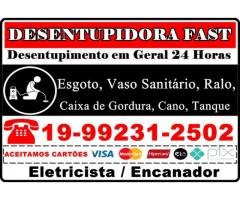 Desentupidora Vila Marieta em Campinas 19-992312502 Desentupidor de Ralo em Campinas