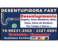 Desentupidora Cidade Jardim em Campinas 19-992312502 Desentupidor de Cano