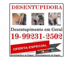 Desentupidora em Taquaral em Campinas 19-99231-2502 Desentupidora Campinas Oferta Especial