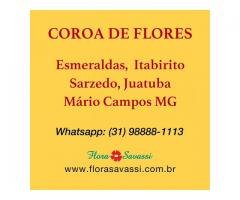 Coroa de flores em Esmeraldas, Itabirito, Sarzedo, Juatuba, Mario Campos MG velórios FLORA