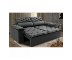 Sofá Retrátil e Reclinável Cama inBox Compact 1,50m Tecido Suede Velusoft Cinza