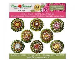 Velório Sagrado Coração de Jesus em Conselheiro Lafaiete MG floricultura entrega Coroas de flores