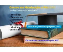 Curso Superior EaD - Sem pagamento antecipado
