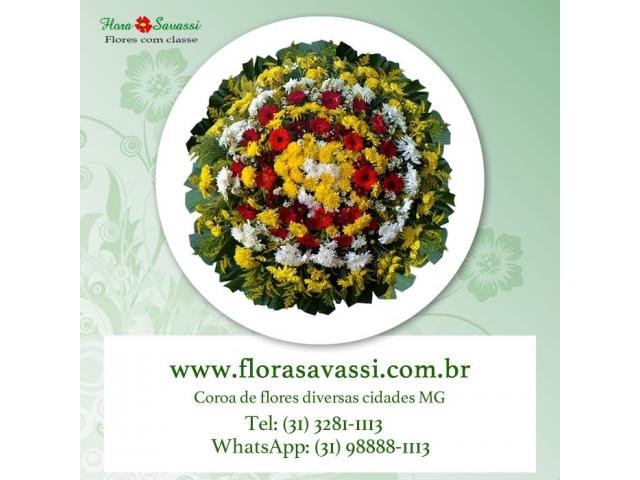 Coroa de flores Capela velório Lagoa de Santo Antônio em Pedro Leopoldo MG entrega coroas