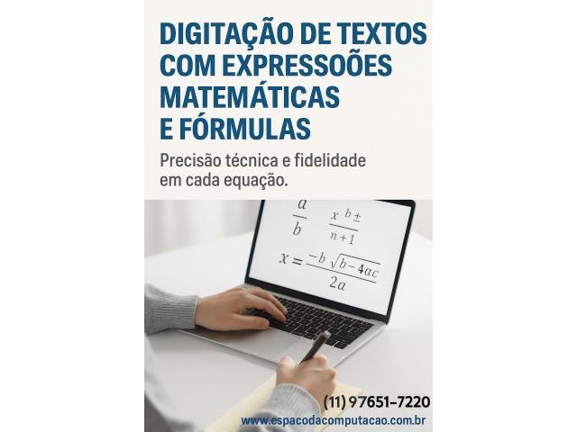 Digitação de Textos com Expressões e Fórmulas Matemáticas