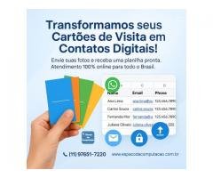 Transformamos seus Cartões de Visita em Contatos Digitais!