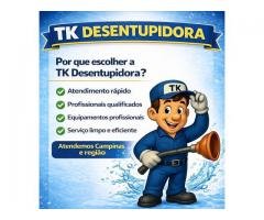 TK Desentupidora em Campinas - Menor Preço da Região Visita Grátis (19) 98611-1250