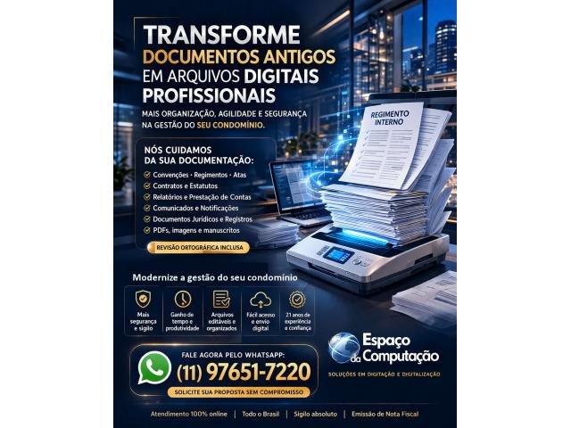 Transforme Documentos Antigos Imobiliários ou Condominiais em Arquivos Digitais Profissionais