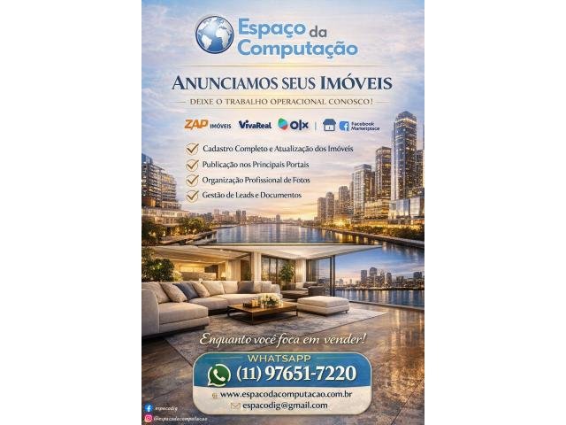 Anúncios Profissionais de Imóveis em Portais, Classificados, Redes Sociais e Sistemas Internos