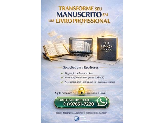 Transforme seu manuscrito em um livro pronto para publicação