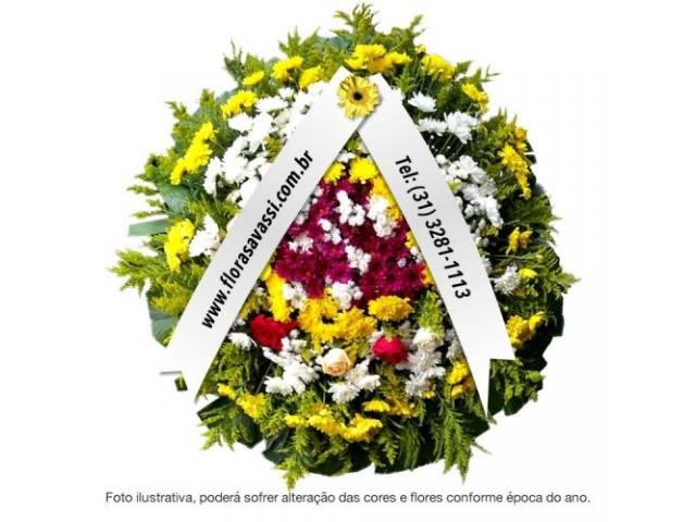 Coroa de flores em Cachoeira do Campo, Caetanópolis, Caeté, Mariana, Queluzito, Bonfim FLORA