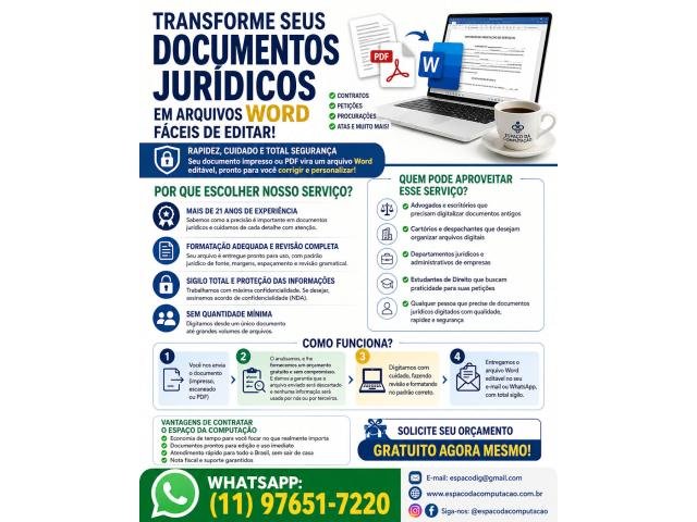 Precisa transformar seus documentos jurídicos em arquivos Word fáceis de editar?