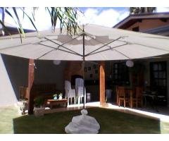 LOCAÇÃO DE MESAS E CADEIRAS OMBRELONE DE 5 m DE DIAMETRO GUADA SOL