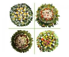 Coroa de flores cemitério Santa Luzia coroas velório Santa Luzia arranjos fúnebres FLORICULTURA