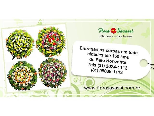 Coroa de flores cemitério Congonhas, entrega coroas velório em Congonhas MG arranjos fúnebres FLORA